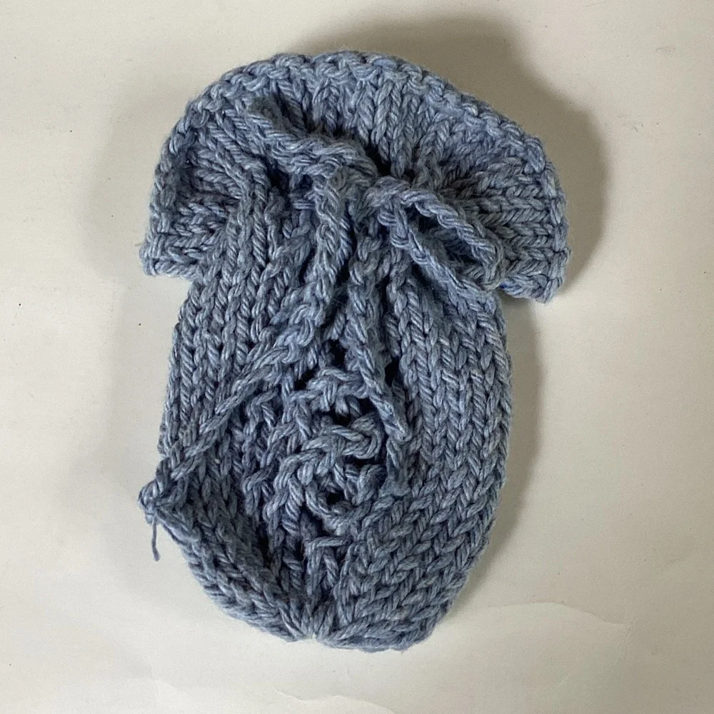 Soap Saver Bag Pouch Hand Crafted Denim Blue Cotton Bath Essential Exfoliating